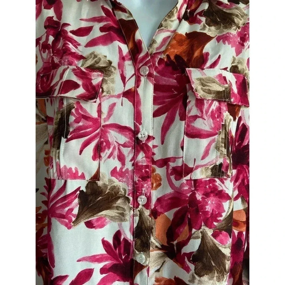 Chico’s floral Printed Blouse SIZE 0/ XS - Picture 6 of 10